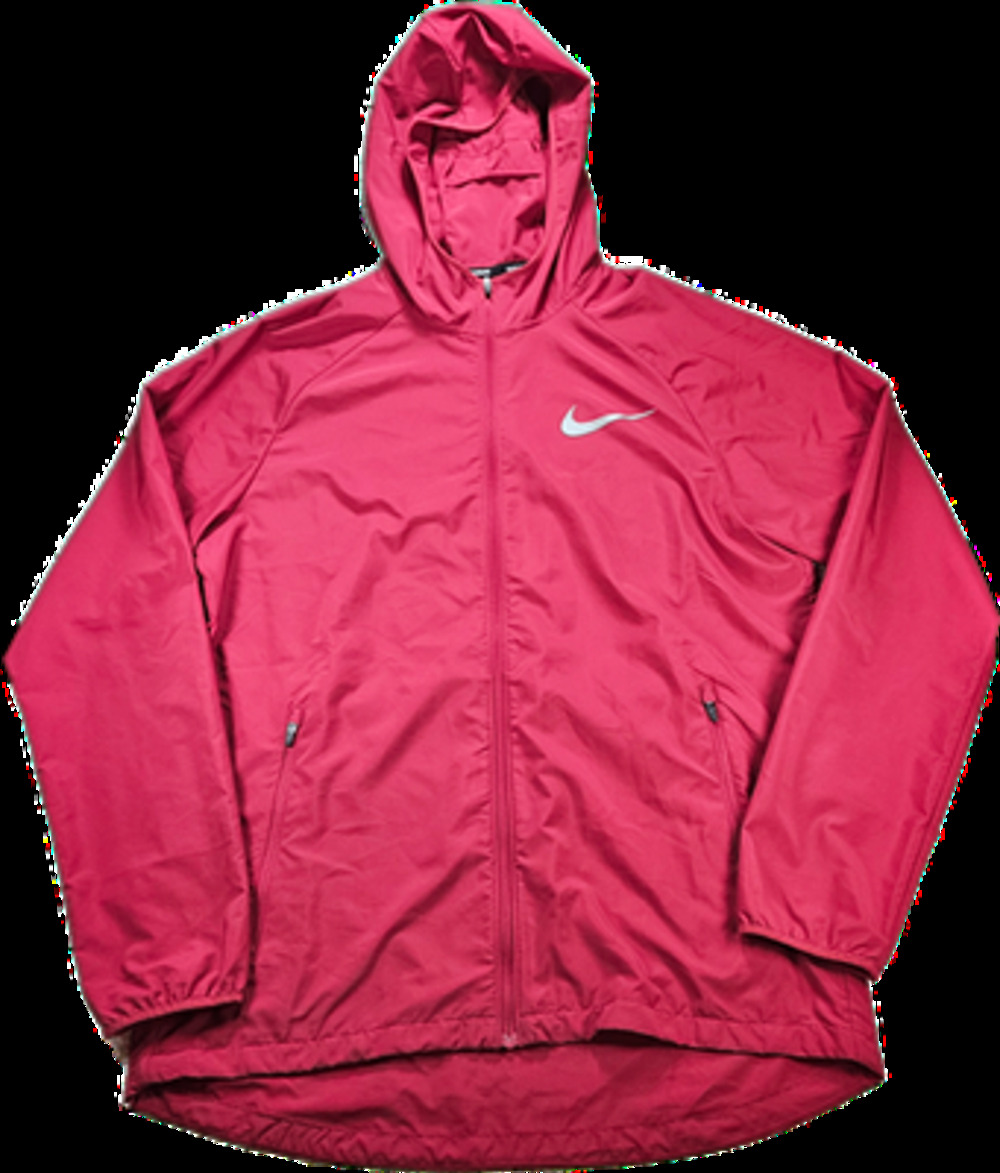 Nike Men's Red M Running Hooded Windbreaker Jacket Lightweight Polyester
